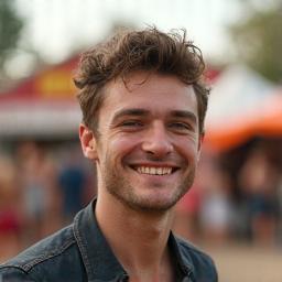 Lucas Jameson outside festival gates