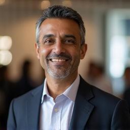 Raj Patel with event badge